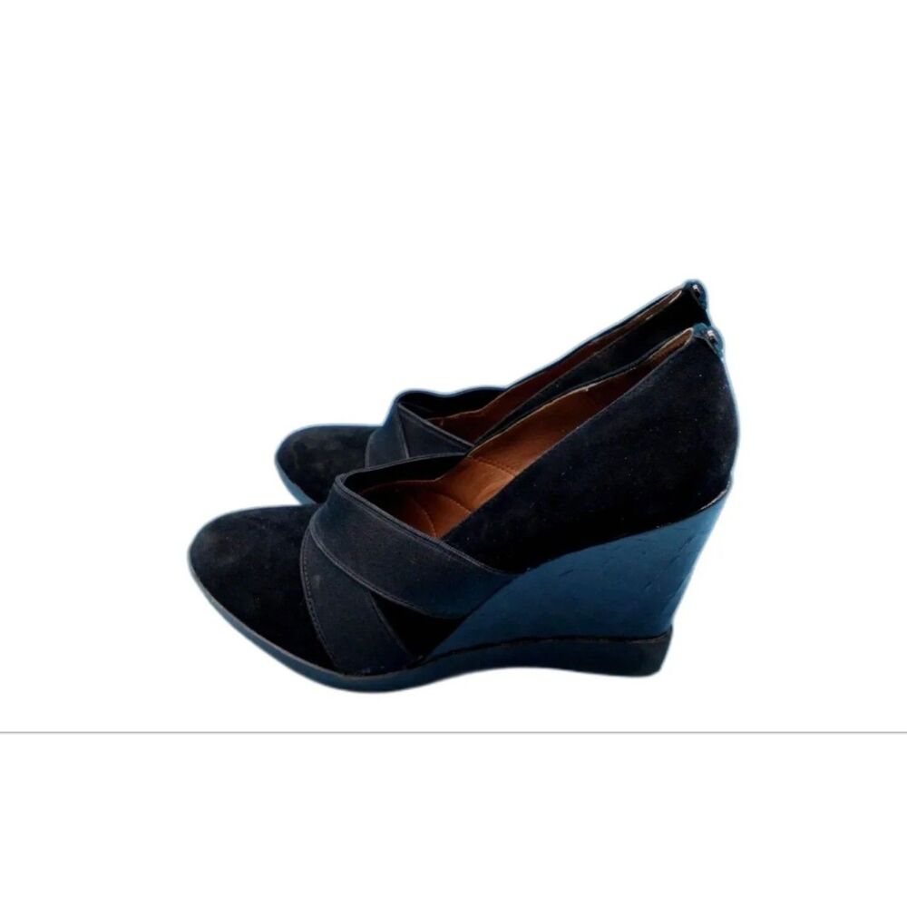 Donald J. Pliner Carla  Black Suede Wedges - Size 9